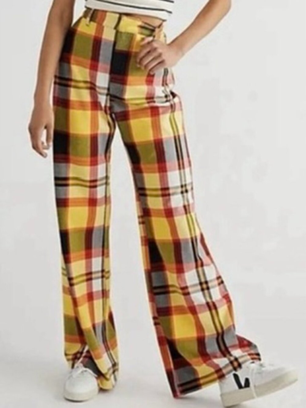 FREE PEOPLE PLAID JULES PANTS